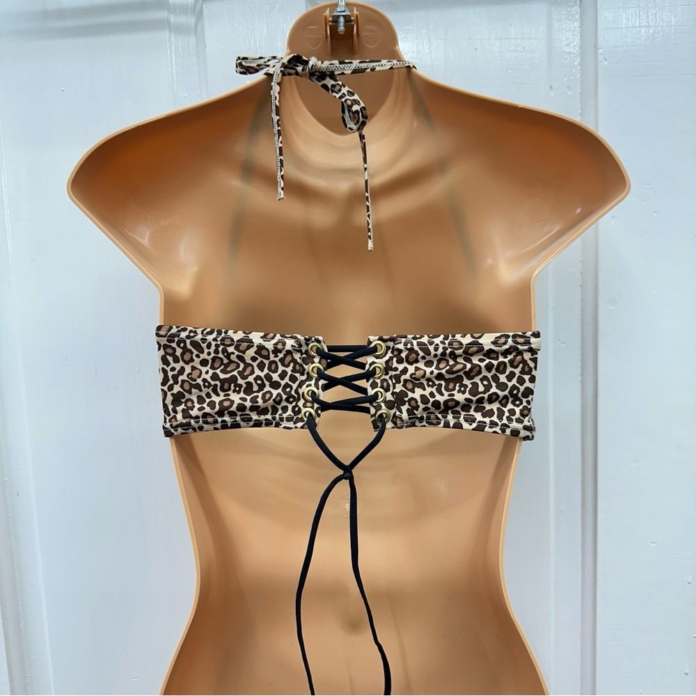 Victoria's Secret Black & Leopard Halter Bikini Set - Picture 13 of 15